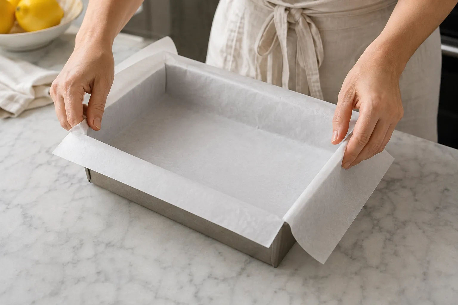 Line a rectangular slice tin with baking paper