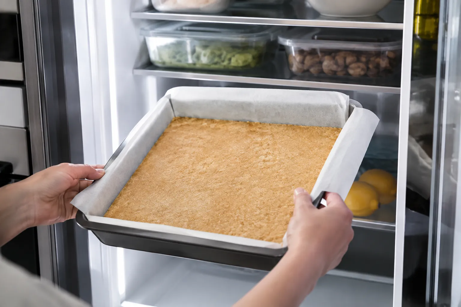 Refrigerate the base until firm