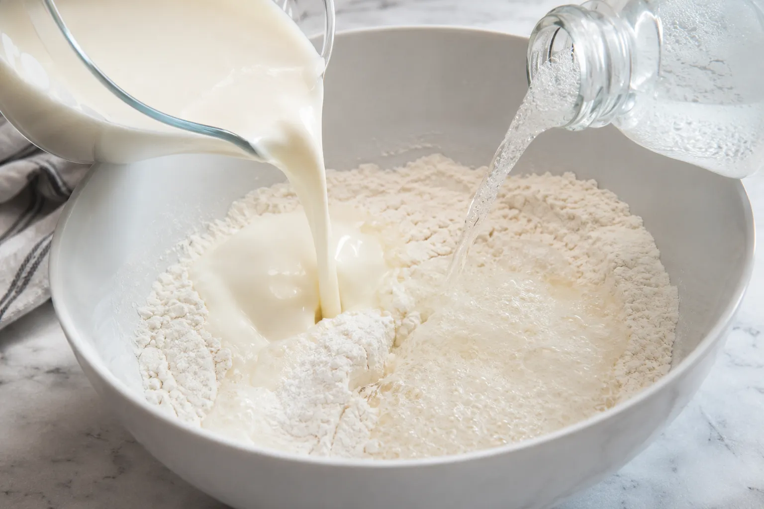Adding cream and lemonade