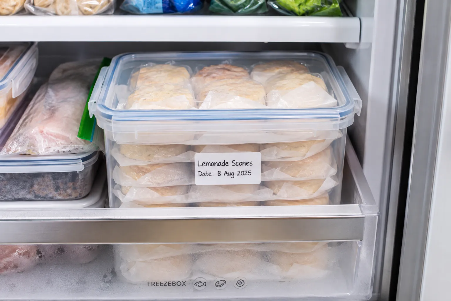 Freezing and storing scones