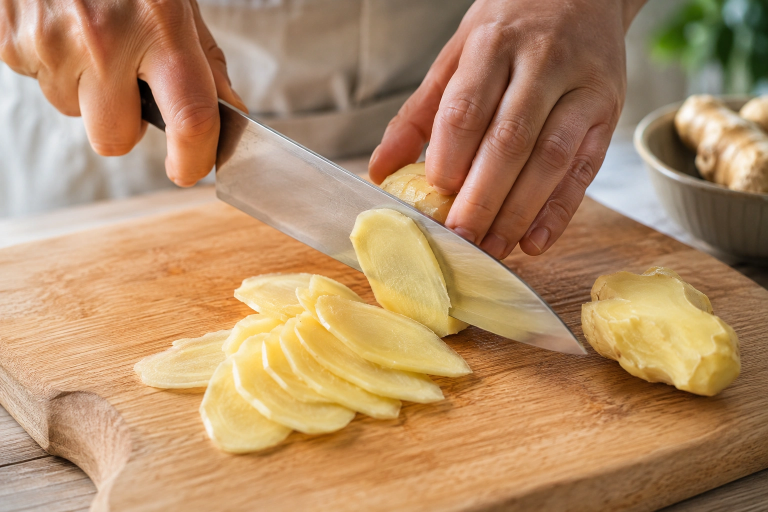 Step 1 — Slicing Ginger Paper-Thin on a Mandoline