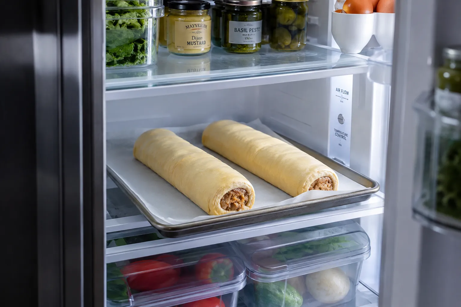 Chilling the logs in the fridge