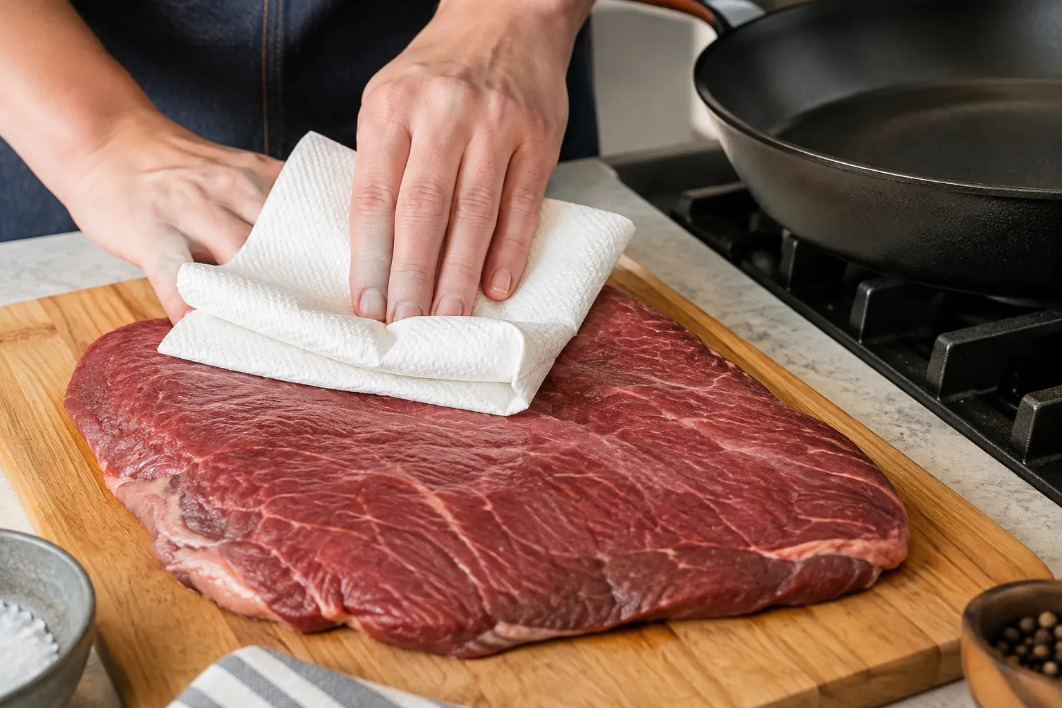 Step 1 — Pat the Beef Completely Dry