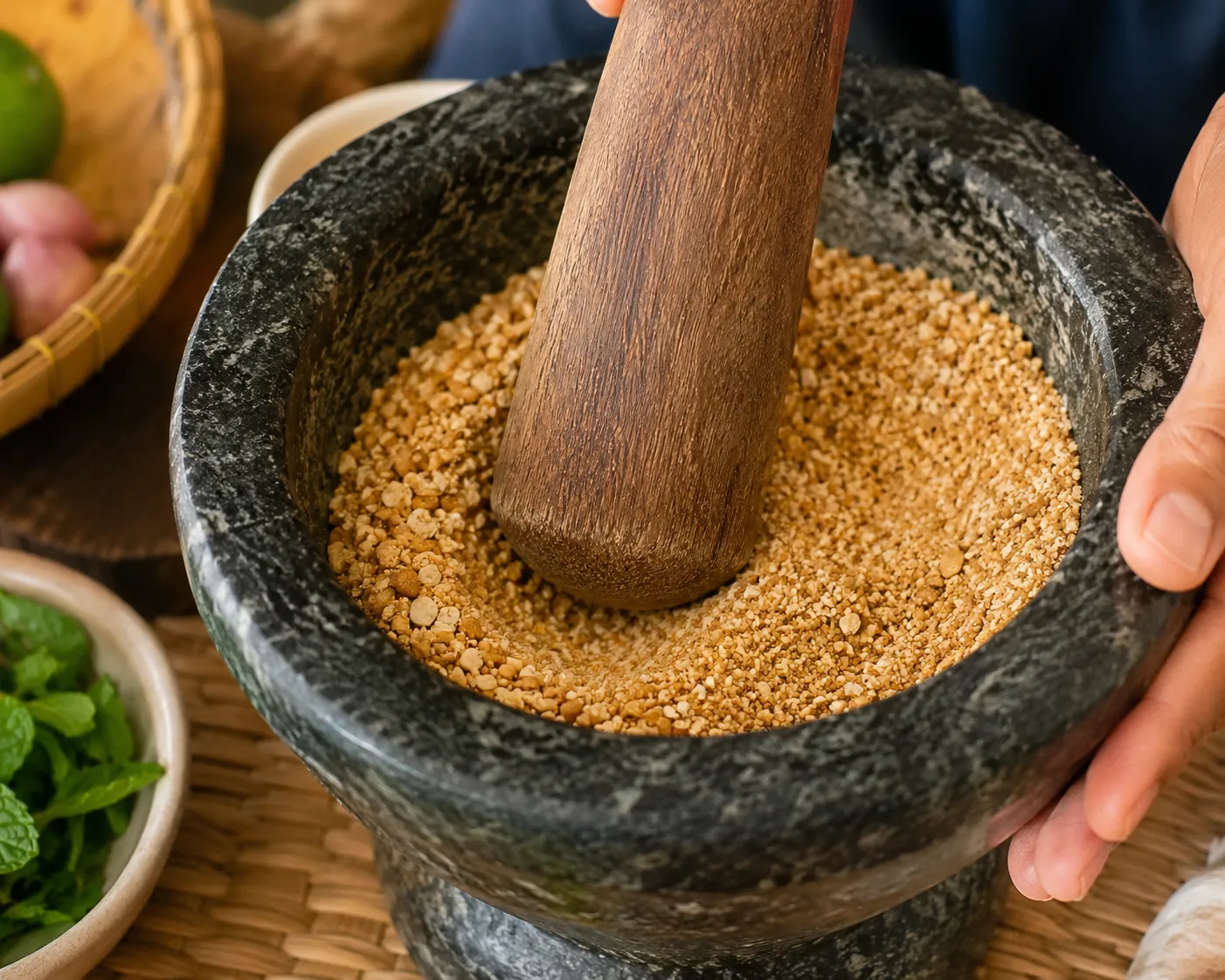 Step 14 — Grind the Toasted Rice